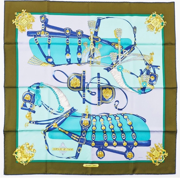 Hermes Accessories - HERMES Scarf in Beautiful Greens 💚🍀